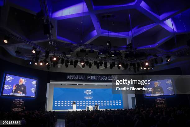 Narendra Modi, India's prime minister, speaks during a plenary session on the opening day of the World Economic Forum in Davos, Switzerland, on...
