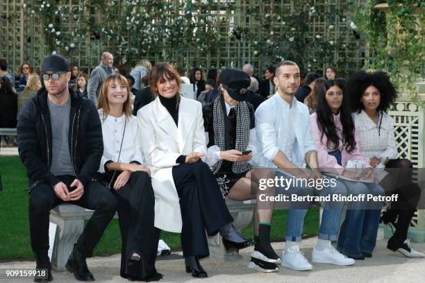 Ana Girardot, Caroline de Maigret, Stella Tennant, guest, Naomi Diaz and Lisa-Kainde Diaz attend the Chanel Haute Couture Spring Summer 2018 show as...