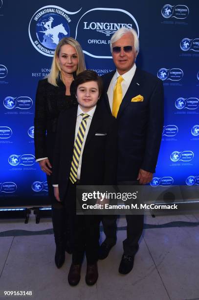 Bob Baffert , Jill Baffert and Bode Baffert attend the Longines Worlds Best Racehorse & Longines Worlds Best Horserace ceremony hosted by Longines...