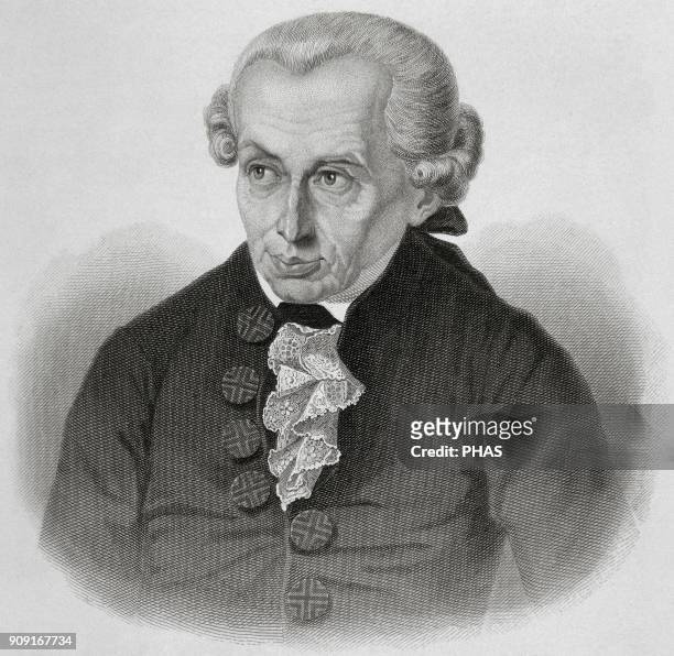 Immanuel Kant . German philosopher. Engraving by Dobler, 1791.