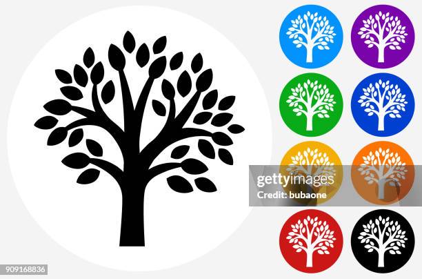 tree with leaves. - logging icon stock illustrations