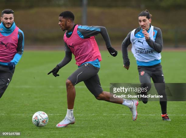 Chuba Akpom of Arsenal during a training session at London Colney on January 23, 2018 in St Albans, England.