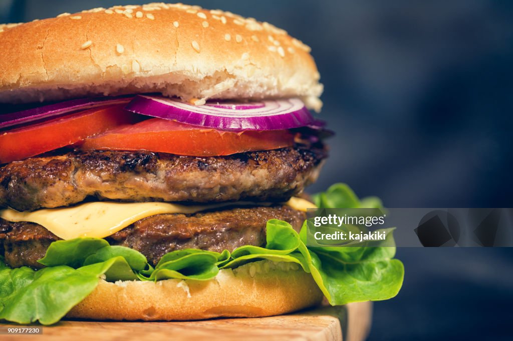 Fresh Homemade Double Cheeseburger