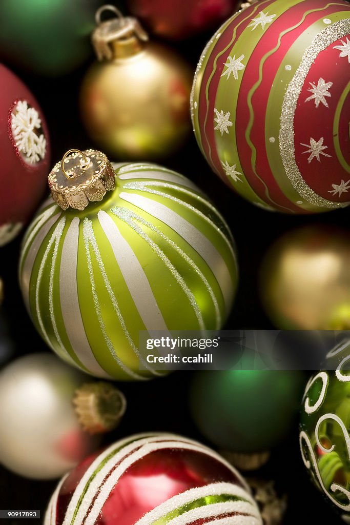 A background full of Christmas ornaments 
