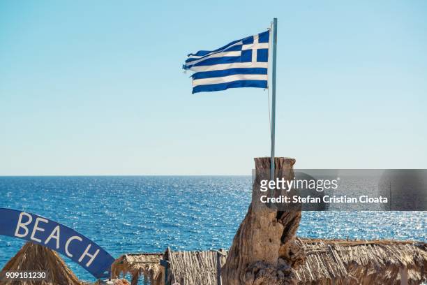 wellcome to greece - greek flag stock pictures, royalty-free photos & images