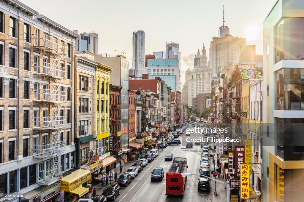 Lower Manhattan cityscape - Chinatown