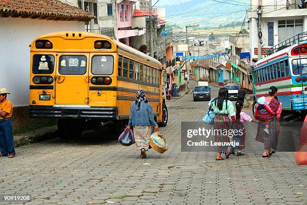 streetlife in a village of guatemala - guatemala street stock pictures, royalty-free photos & images