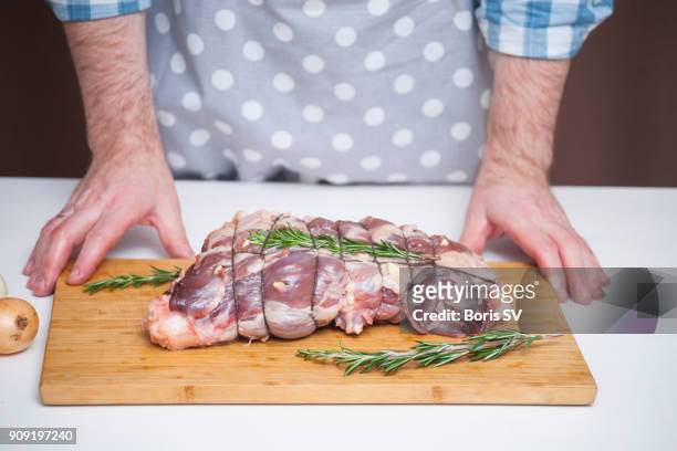 cooking leg of lamb - step 6 - leg of lamb stock pictures, royalty-free photos & images
