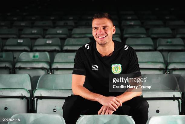 Ryan Dickson of Yeovil Town poses for a photograph during the Yeovil Town media access day at Huish Park on January 23, 2018 in Yeovil, England.