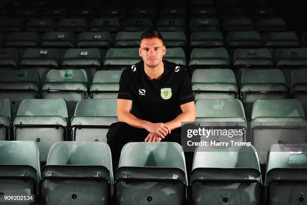 Ryan Dickson of Yeovil Town poses for a photograph during the Yeovil Town media access day at Huish Park on January 23, 2018 in Yeovil, England.