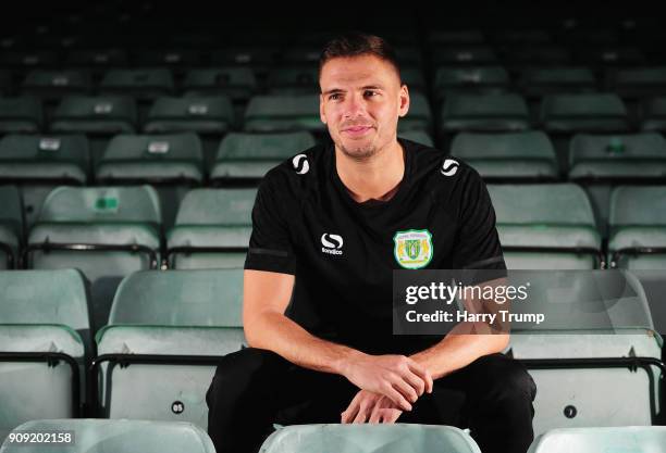 Ryan Dickson of Yeovil Town poses for a photograph during the Yeovil Town media access day at Huish Park on January 23, 2018 in Yeovil, England.