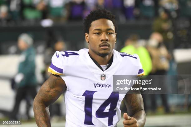 Minnesota Vikings wide receiver Stefon Diggs looks on during the NFC Championship game between the Philadelphia Eagles and the Minnesota Vikings on...