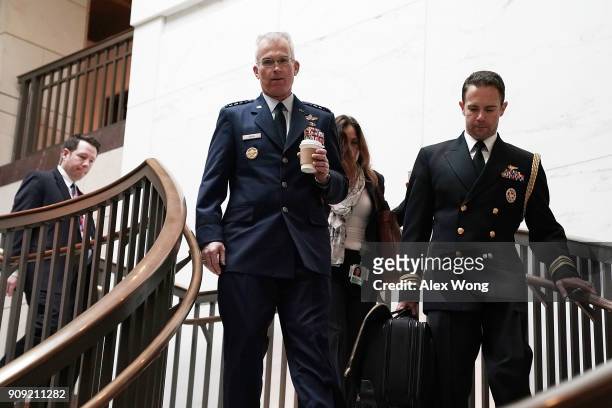 Vice Chairman of the Joint Chiefs of Staff, Air Force General Paul Selva , arrives at a closed briefing before the Senate Armed Service Committee...