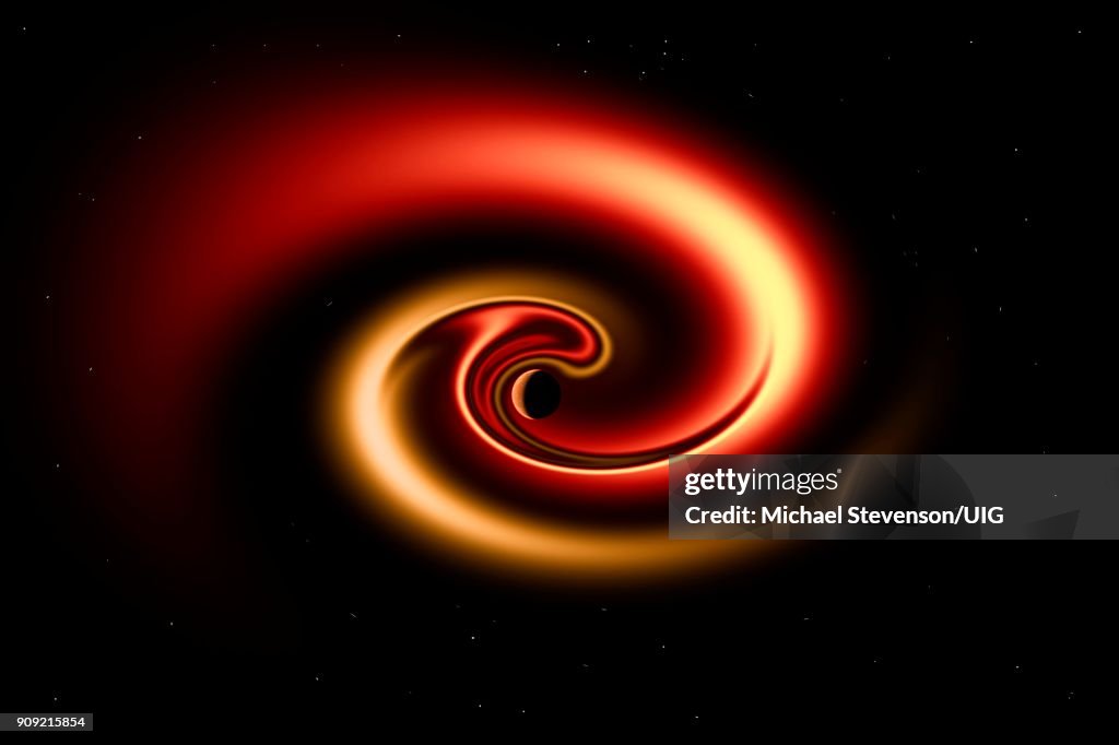 A Rogue Planet Being Pulled Into A Black Hole