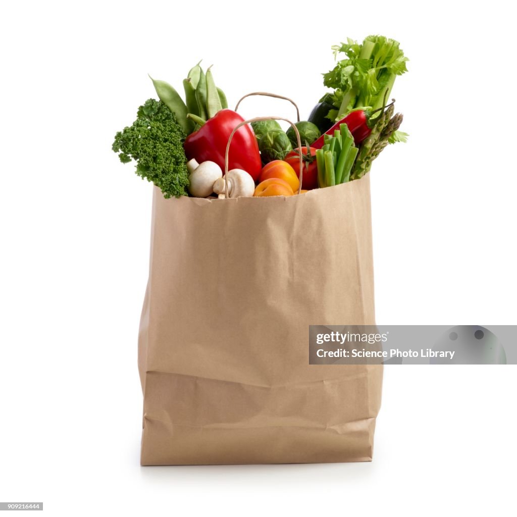 Shopping bag full of fresh produce