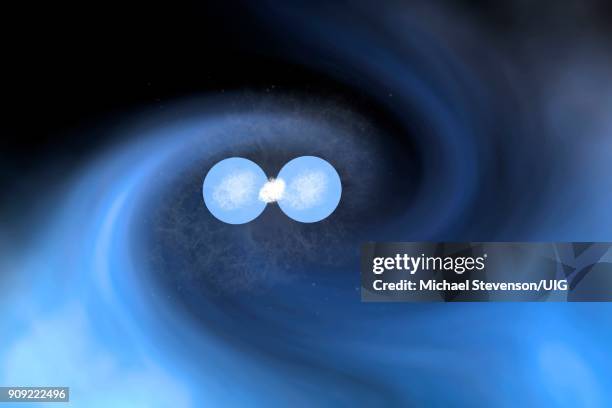 ilustraciones, imágenes clip art, dibujos animados e iconos de stock de 2 neutron stars colliding. - onda gravitacional