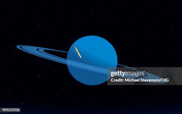 the cassini space probe burning up in saturns atmosphere - cassini space mission stock illustrations