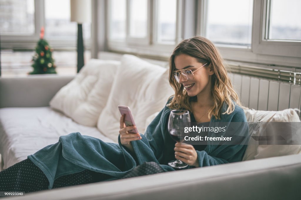 Woman using cell phone