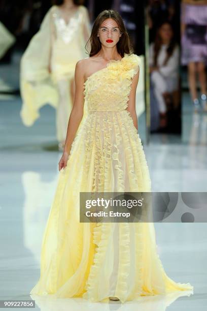 Model walks the runway during the Ralph & Russo Spring Summer 2018 show as part of Paris Fashion Week on January 22, 2018 in Paris, France.