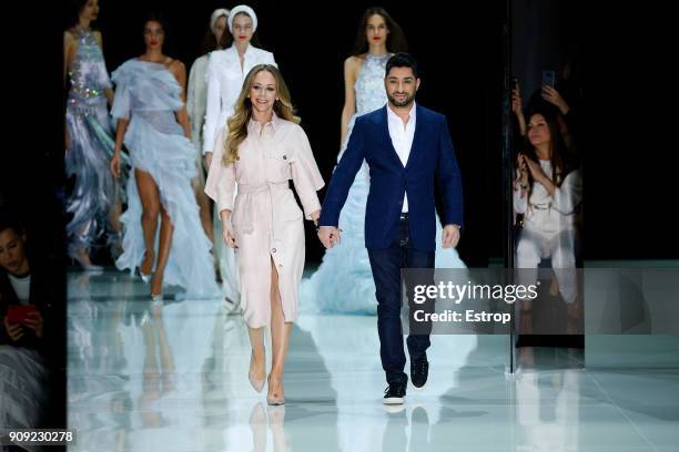 Model walks the runway during the Ralph & Russo Spring Summer 2018 show as part of Paris Fashion Week on January 22, 2018 in Paris, France.