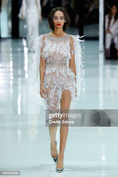 Model walks the runway during the Ralph & Russo Spring Summer 2018 show as part of Paris Fashion Week on January 22, 2018 in Paris, France.