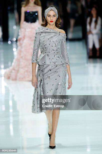 Model walks the runway during the Ralph & Russo Spring Summer 2018 show as part of Paris Fashion Week on January 22, 2018 in Paris, France.