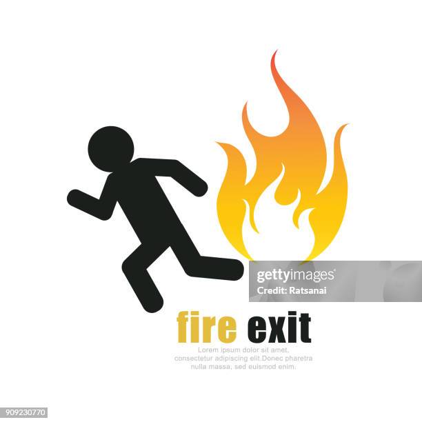 fire exit - fire exit stock illustrations