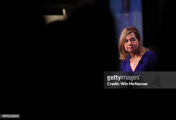 Washington Post Media Columnist Margaret Sullivan participates in a discussion on "Americans and the Media: Sorting Fact from Fake News" January 23,...