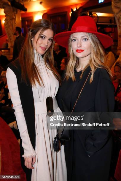 Miss France 2016 and Miss Univers 2016, Iris Mittenaere and Caroline Receveur attend the Stephane Rolland Haute Couture Spring Summer 2018 show as...