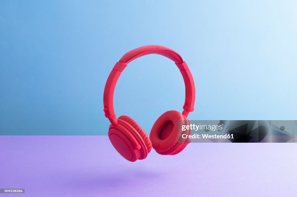 Red wireless headphones