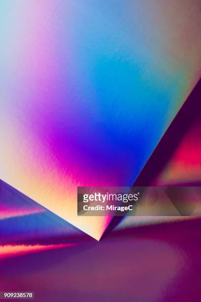 holographic paper and spectrum pattern - hochglanz stock-fotos und bilder