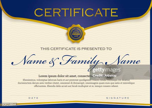 certificate premium template - certificate vector stock illustrations