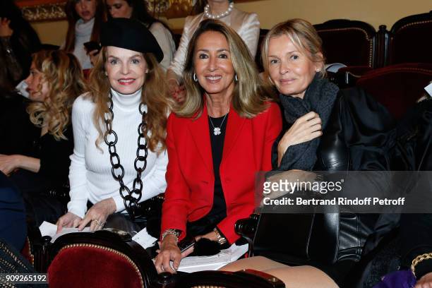 Cyrielle Clair, Nicole Coullier and Kashia Varsano attend the Stephane Rolland Haute Couture Spring Summer 2018 show as part of Paris Fashion Week....