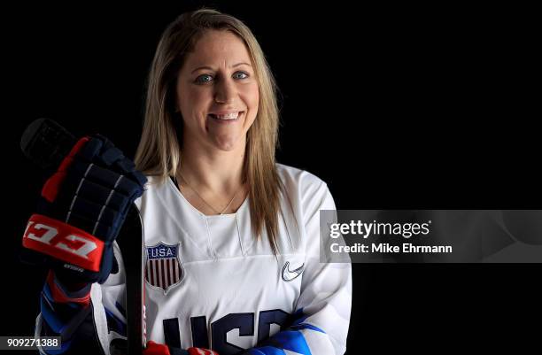 Meghan Duggan of the United States Women's Hockey Team poses for a portrait on January 16, 2018 in Wesley Chapel, Florida.