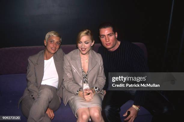 Ingrid Casares, Madonna and Chris Paciello at an event on November 21, 1996.