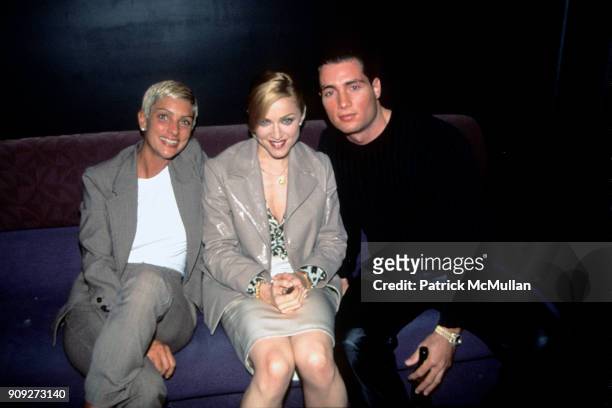 Ingrid Casares, Madonna and Chris Paciello at an event on November 21, 1996.