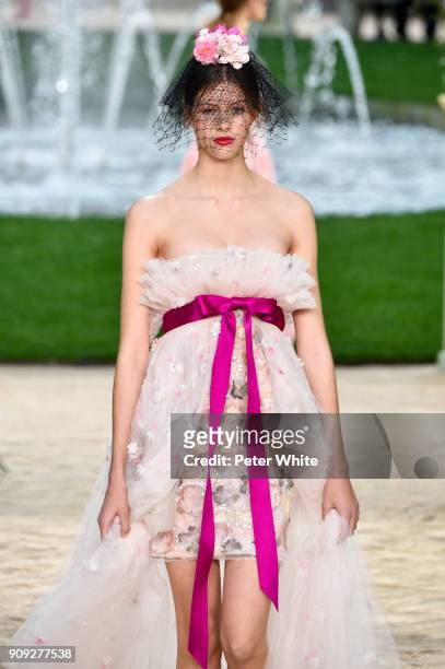 Barbora Podzimkova walks the runway during the Chanel Spring Summer 2018 show as part of Paris Fashion Week on January 23, 2018 in Paris, France.