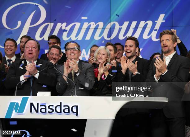 President and CEO of Viacom Inc. Robert M. Bakish, President of Paramount Network Kevin Kay, and the cast of 'Waco' Andrea Riseborough, Taylor...
