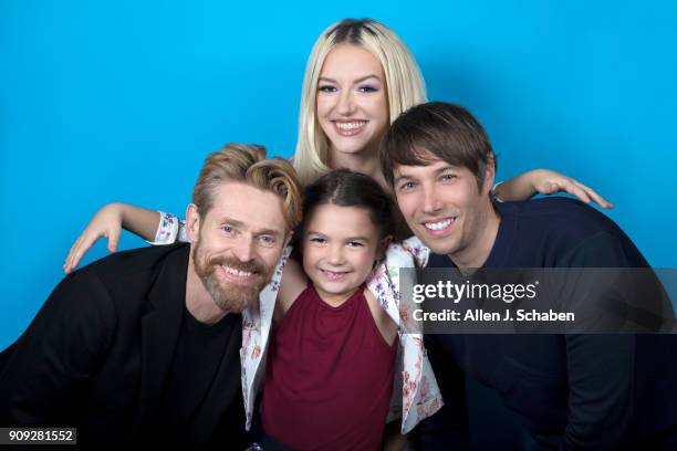 Cast of the Florida Project: Actors Willem Dafoe, Brooklynn Prince, Bria Vinaite and director Sean Baker are photographed for Los Angeles Times on...