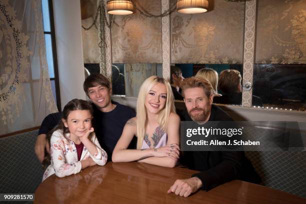 Cast of the Florida Project: Actors Willem Dafoe, Brooklynn Prince, Bria Vinaite and director Sean Baker are photographed for Los Angeles Times on...