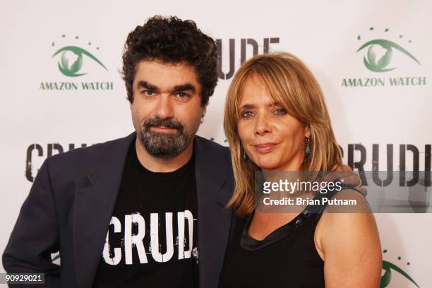 Director Joe Berlinger and actress Rosanna Arquette arrive for the screening of the film 'CRUDE' at Harmony Gold Theatre on September 17, 2009 in Los...