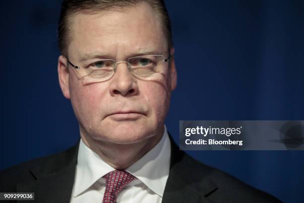 Iain Conn, chief executive officer of Centrica Plc, looks on during a panel session on the opening day of the World Economic Forum in Davos,...