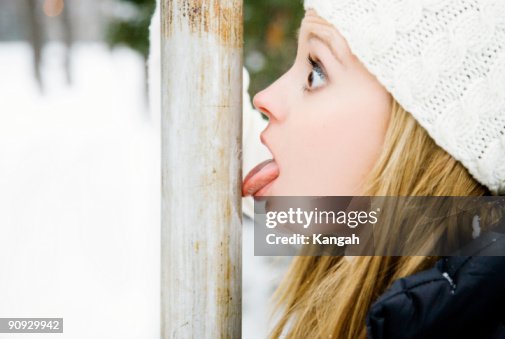 Girl's Tongue Stuck to Pole Girl's Tongue Stuck to Pole