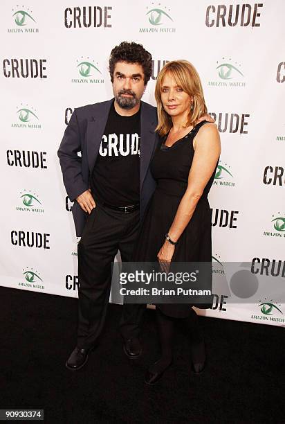 Director Joe Berlinger and actress Rosanna Arquette arrive for the screening of the film 'CRUDE' at Harmony Gold Theatre on September 17, 2009 in Los...