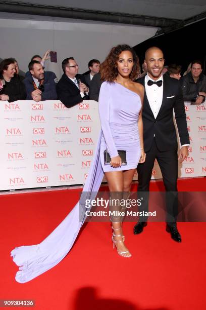 Rochelle Humes and husband Marvin Humes attend the National Television Awards 2018 at The O2 Arena on January 23, 2018 in London, England.
