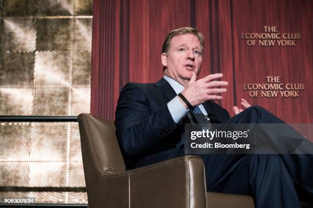 Roger Goodell, commissioner of the National Football League , speaks during an Economic Club of New York event in New York, U.S., on Tuesday, Jan....