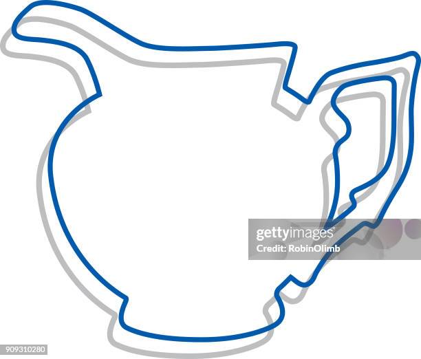 line art water pitcher icon 6 - water pitcher stock illustrations