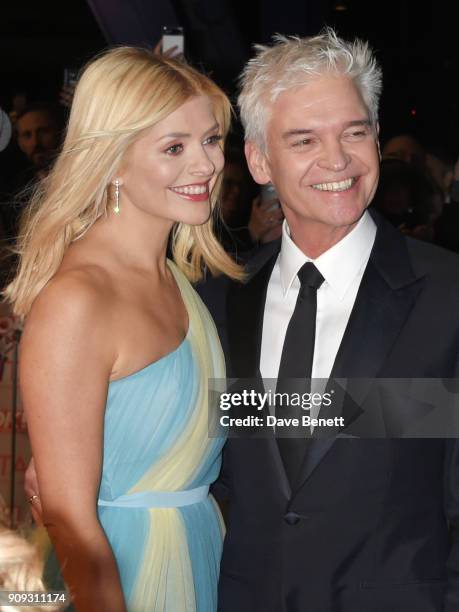 Holly Willoughby and Phillip Schofield attend the National Television Awards 2018 at The O2 Arena on January 23, 2018 in London, England.