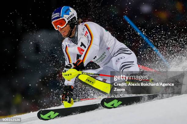 Fritz Dopfer of Germany competes during the Audi FIS Alpine Ski World Cup Men's Slalom on January 23, 2018 in Schladming, Austria.