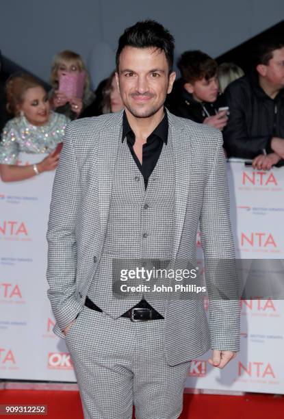 Peter Andre attends the National Television Awards 2018 at the O2 Arena on January 23, 2018 in London, England.